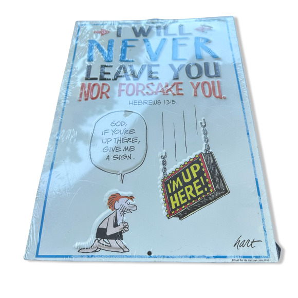 I Will Never Leave You Metal Sign Hebrews 13:5 Faith Humor Wall Decor Sealed - Picture 4 of 7